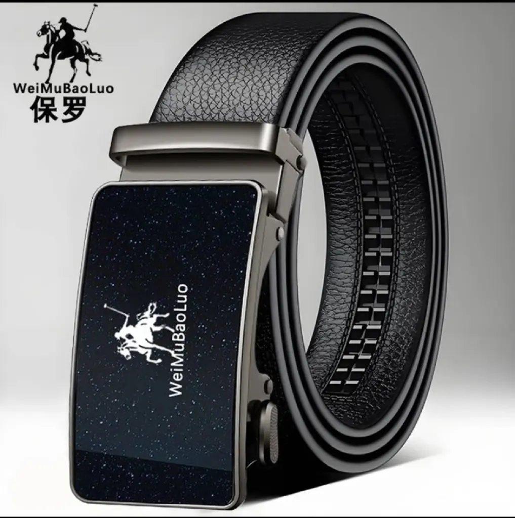 保罗男款自动扣松紧男士高档商务休闲成功男士撞色百搭男款皮带