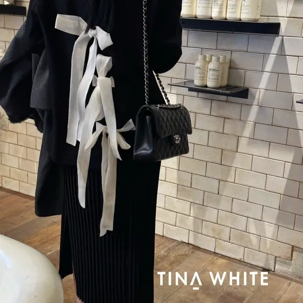 绑带桑蚕丝蝴蝶结羊毛上衣