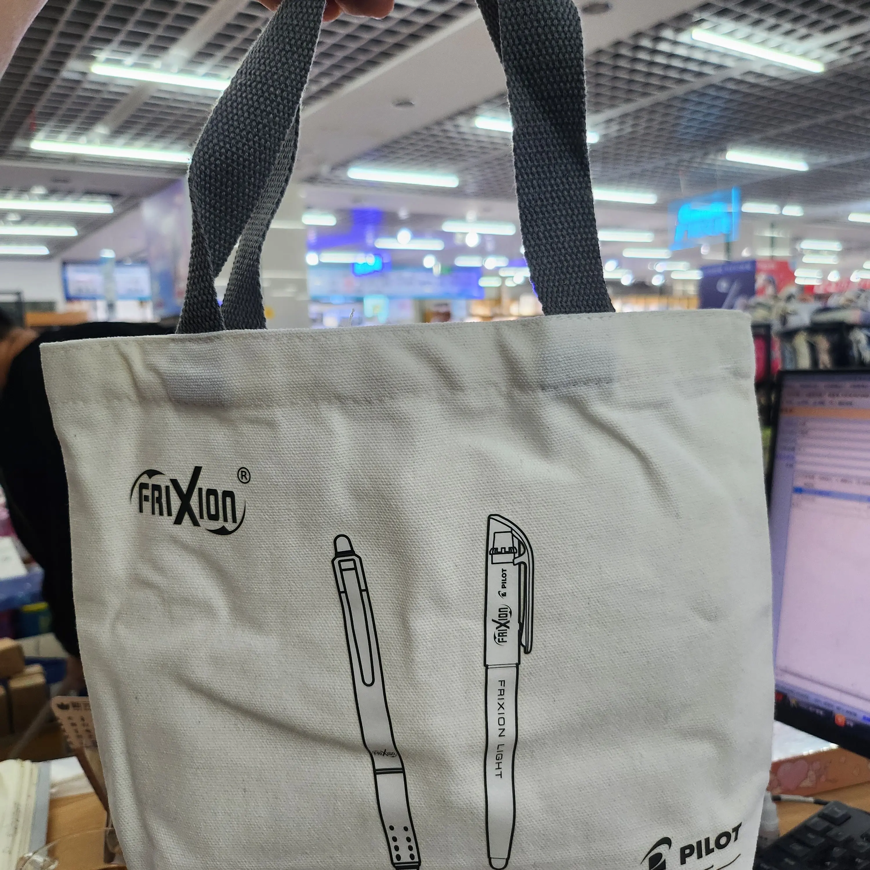 时尚简约韩版卡通涂鸦帆布袋便携环保手提袋百搭小巧便当包休闲