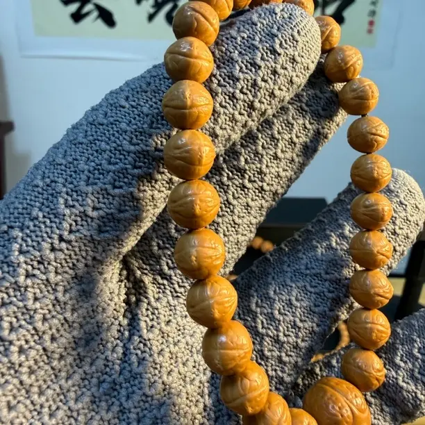 凤眼雕刻原生态猴头高油高密单圈文玩手串