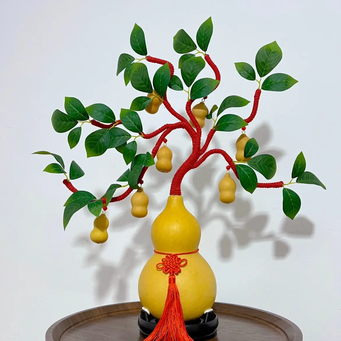 手工新中式迎客松葫芦摆件适合居家办公装饰