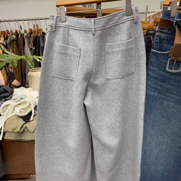 秋冬新款高腰宽松显瘦阔腿休闲长裤