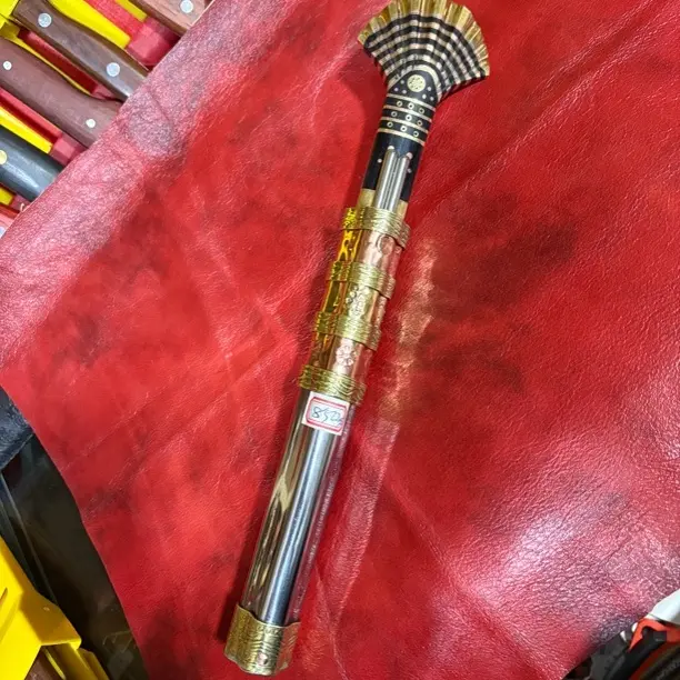 大河家保安腰刀纯手工锻打夹钢牛角柄收藏送礼户外家用削皮刀