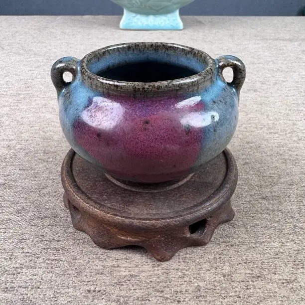 手作钧瓷陶瓷茶具摆件中式