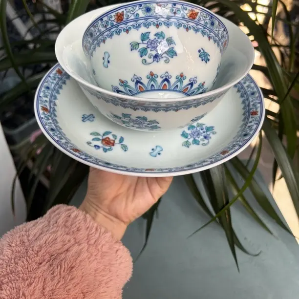 景德镇釉下斗彩八宝缠枝纹餐具复古怀旧安全高温