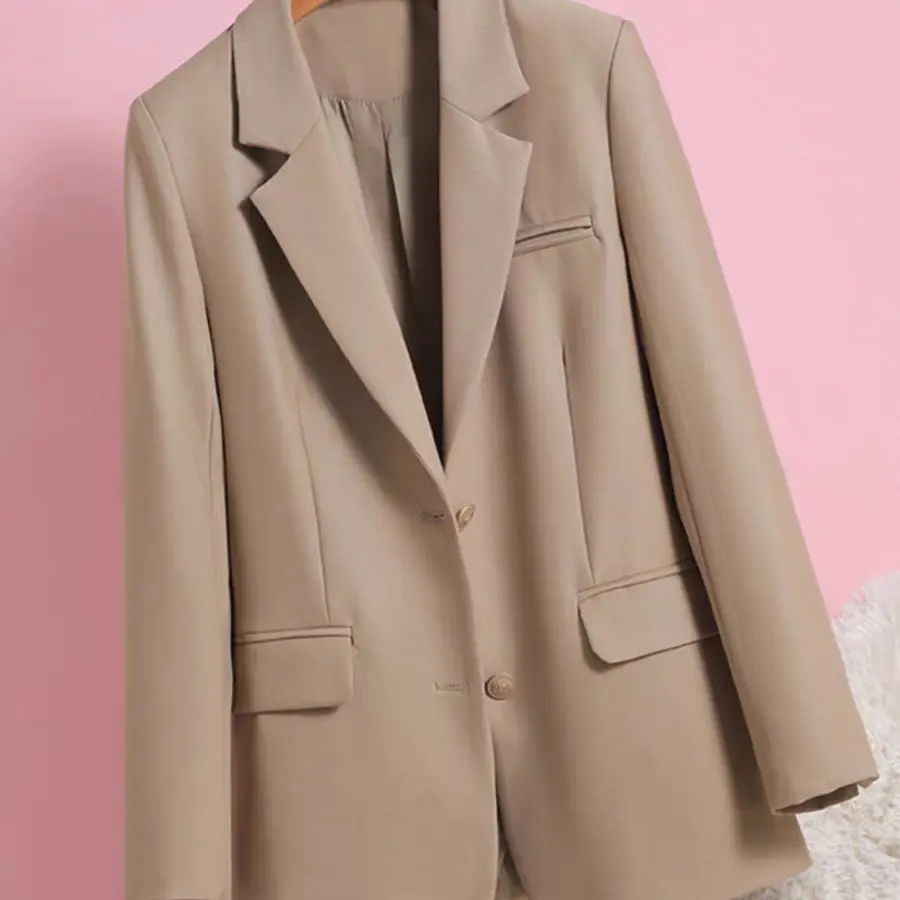 女士长袖中款西装外套春秋新款修身显瘦休闲百搭气质小西服