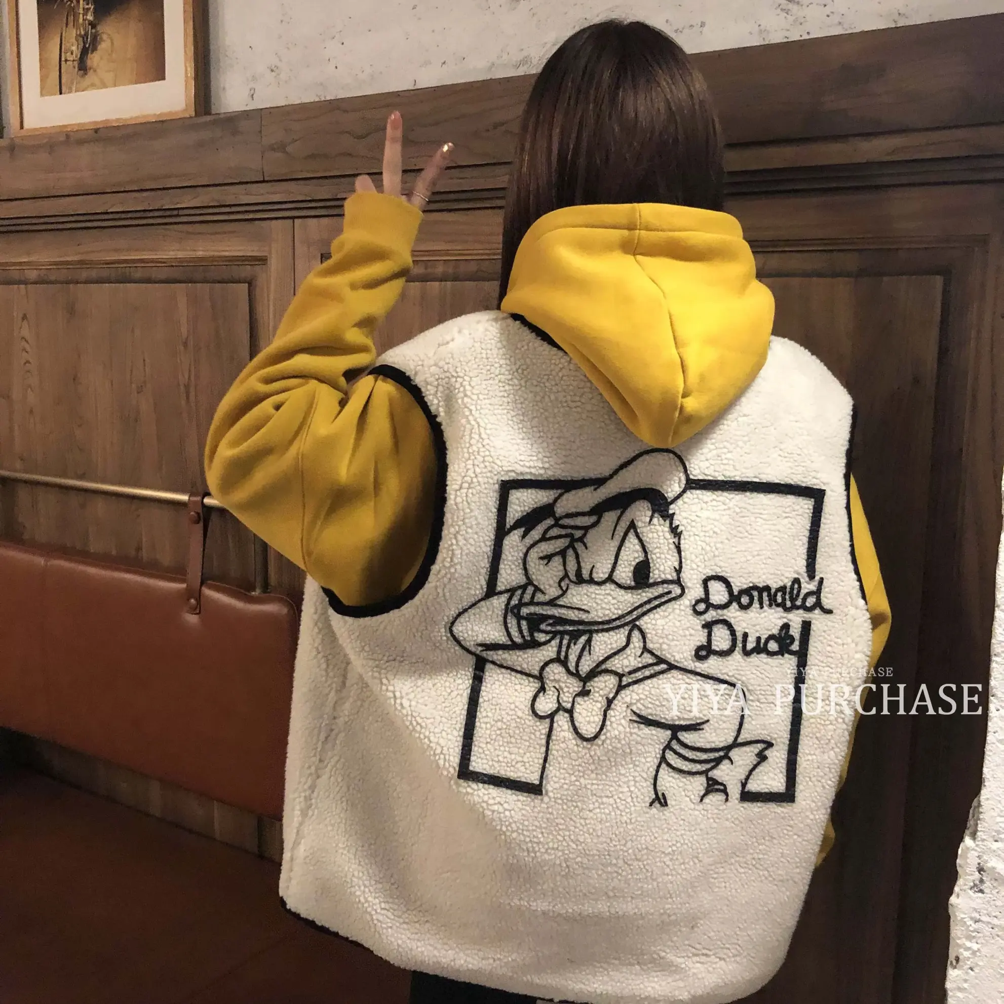 冬季可爱卡通印花宽松百搭女款坎肩马甲背心