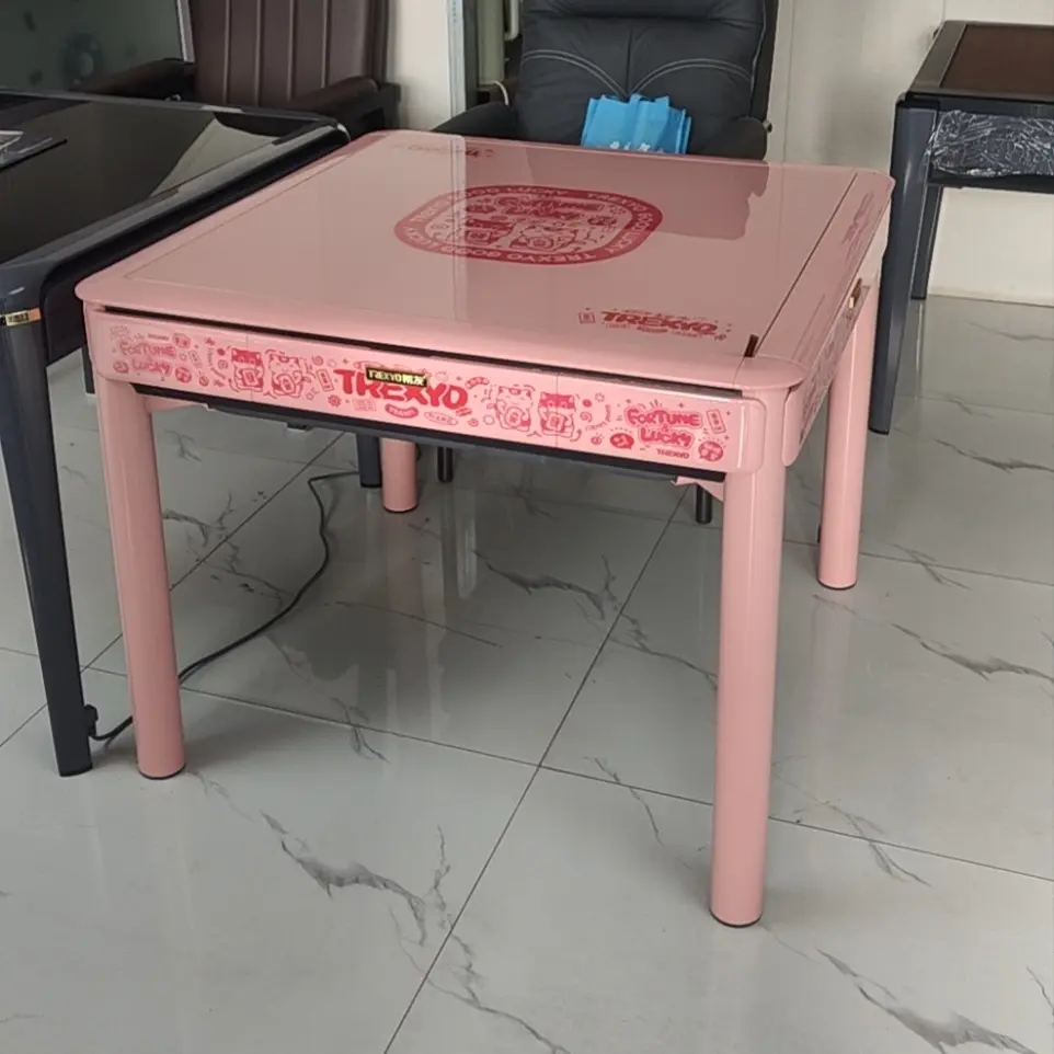 吉祥如意女神粉旋翼式全自动餐桌两用高档家用麻将机