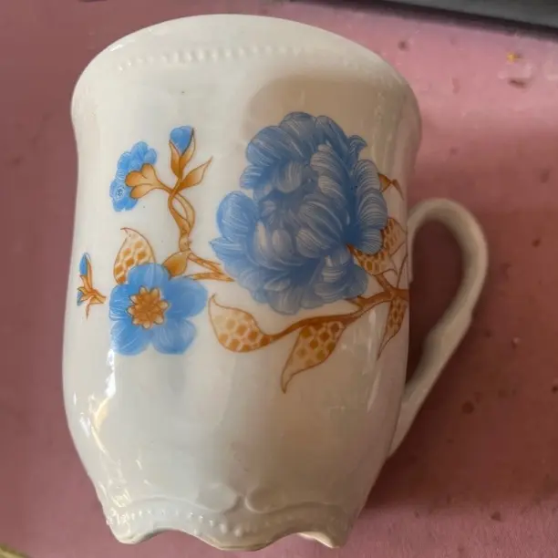 骨瓷粉彩贴花带盖茶杯家用办公泡茶杯