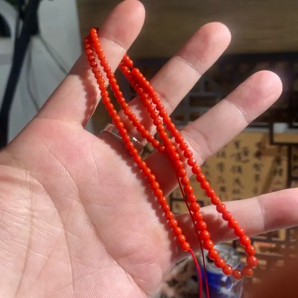 沙丁红珊瑚小米珠链