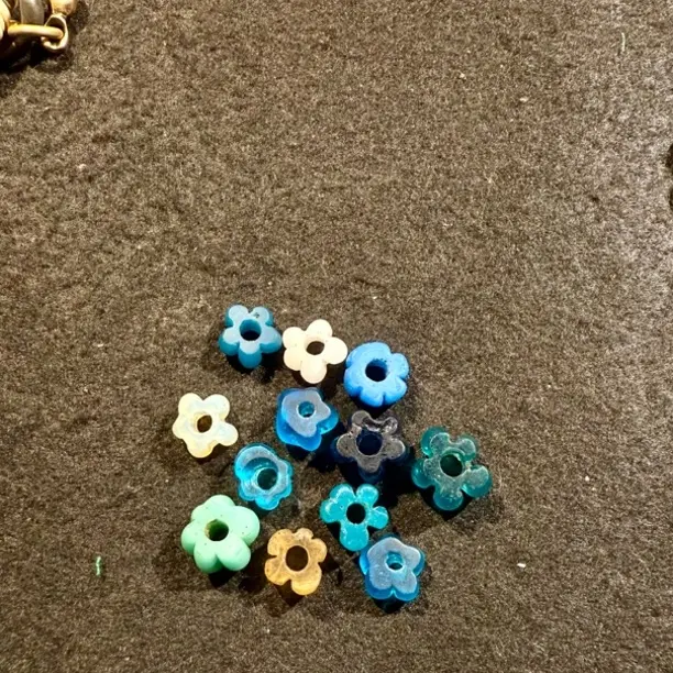 【清仓甩卖】16mm复古琉璃花朵大孔珠创意DIY配件手串珠散珠项链