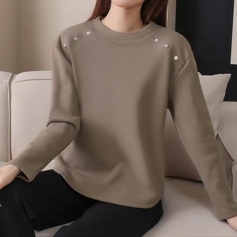 秋冬新款韩系半高领羊羔绒外穿女软糯高弹显瘦百搭通勤打底上衣