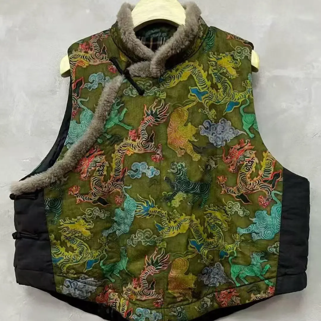 古兰木～原创复古立领棉马甲7377长度57！胸围125