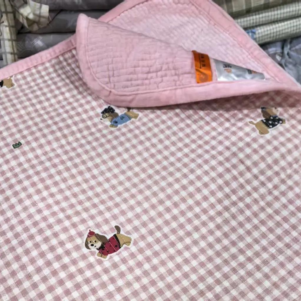 牛奶绒全棉双面可用床盖双人四季榻榻米床单夹棉加厚透气亲肤防滑