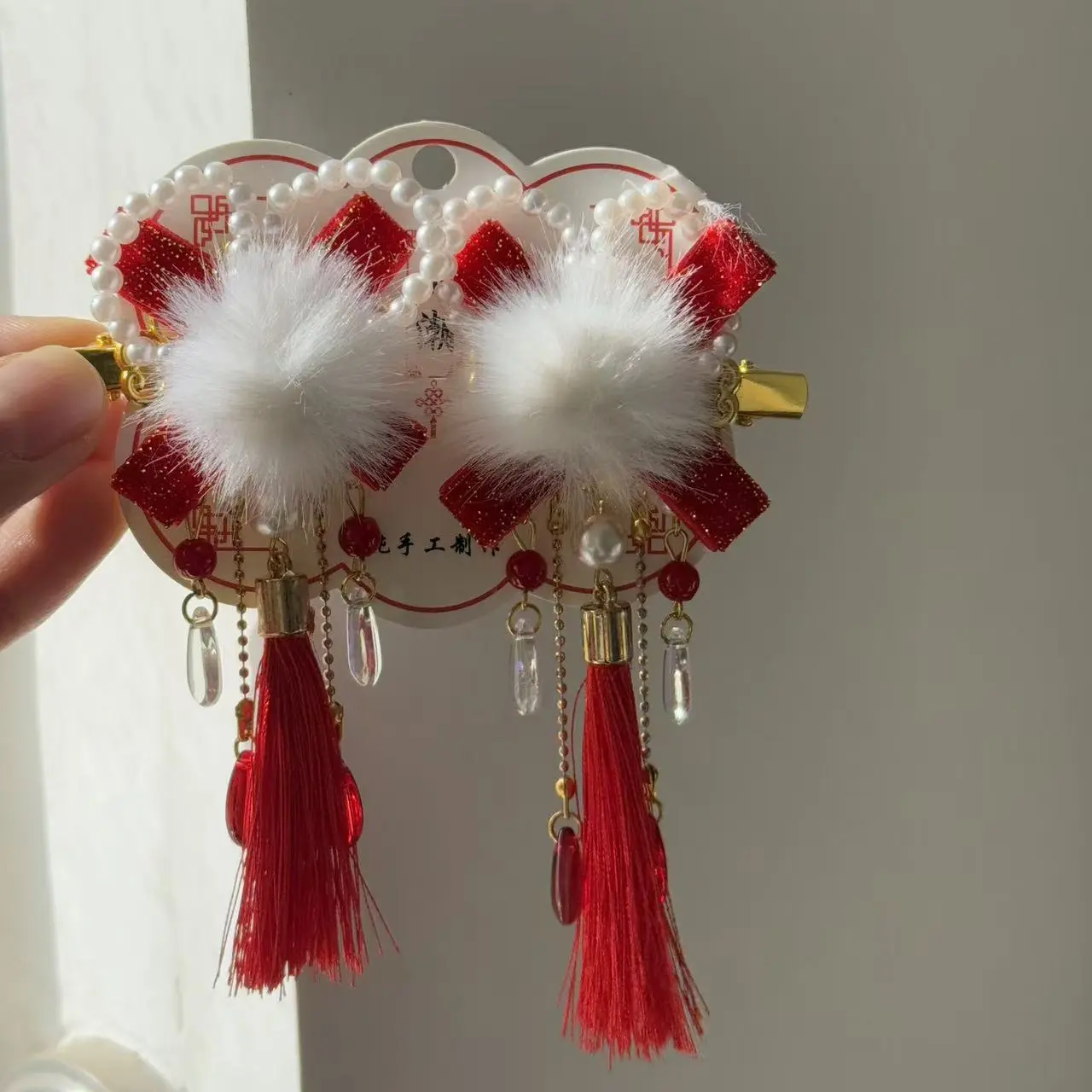 批发年款发饰混批55卡不选款红色蝴蝶结红色头花批发