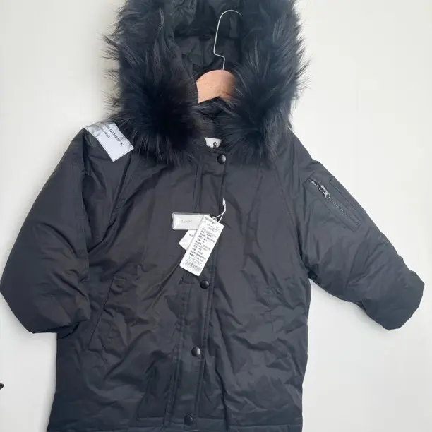 秋冬中性休闲风女童时尚连帽加绒加厚款