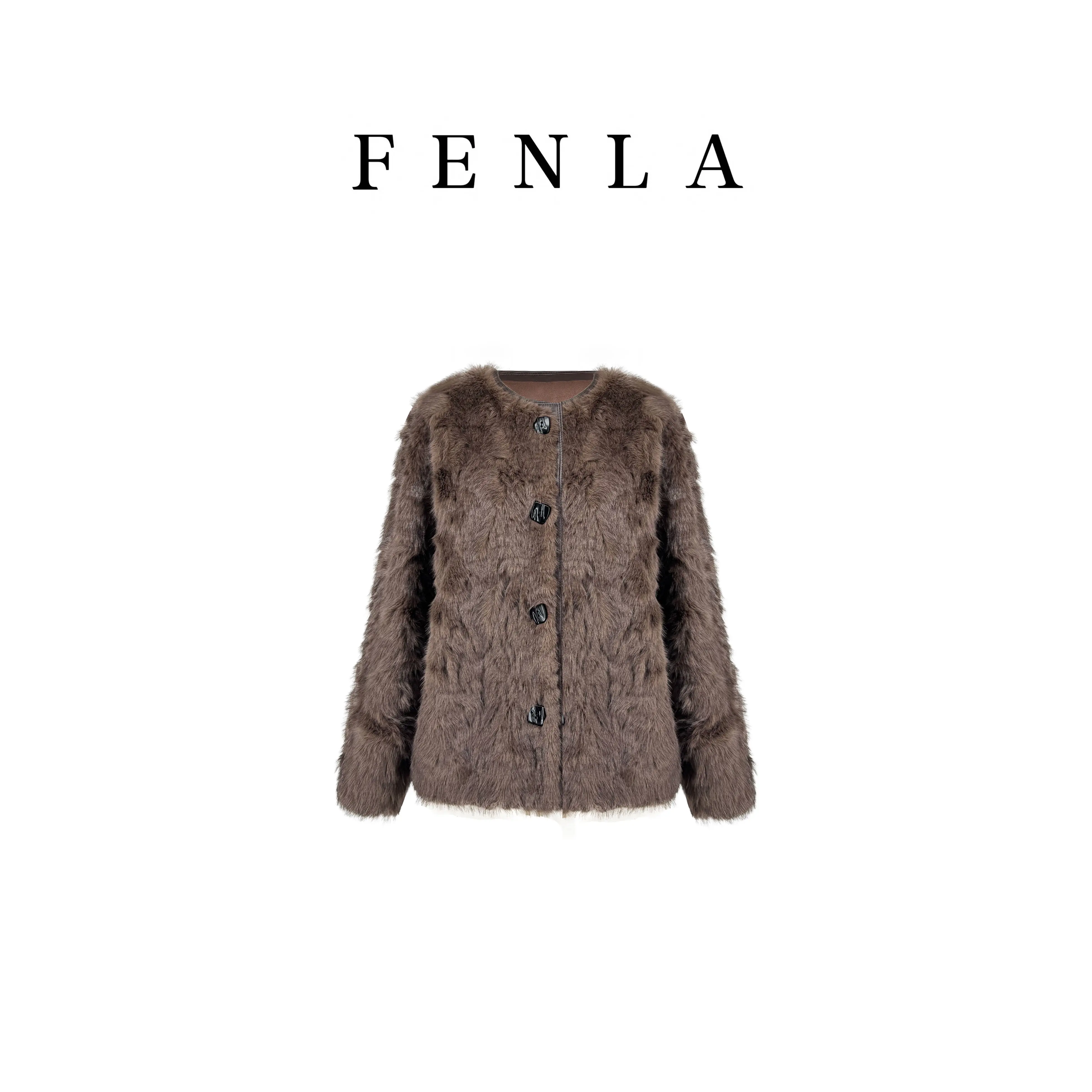 人造皮草 人造皮草 【惠姐私服】小香风短外套女仿貂绒厚外套 85221