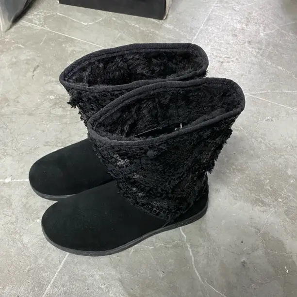 682冬季加绒保暖高筒棉加厚防滑棉鞋女士厚底工作鞋