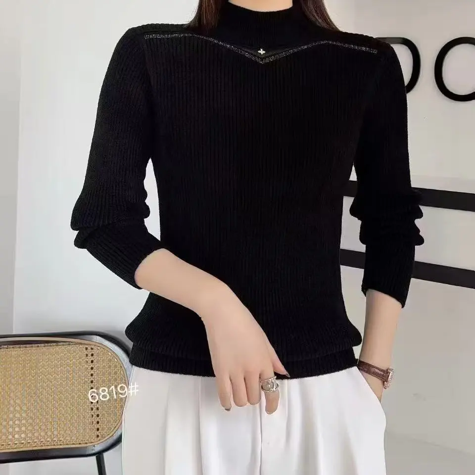 加厚天鹅绒半高领毛衣打衬衫（新疆西藏不发货）