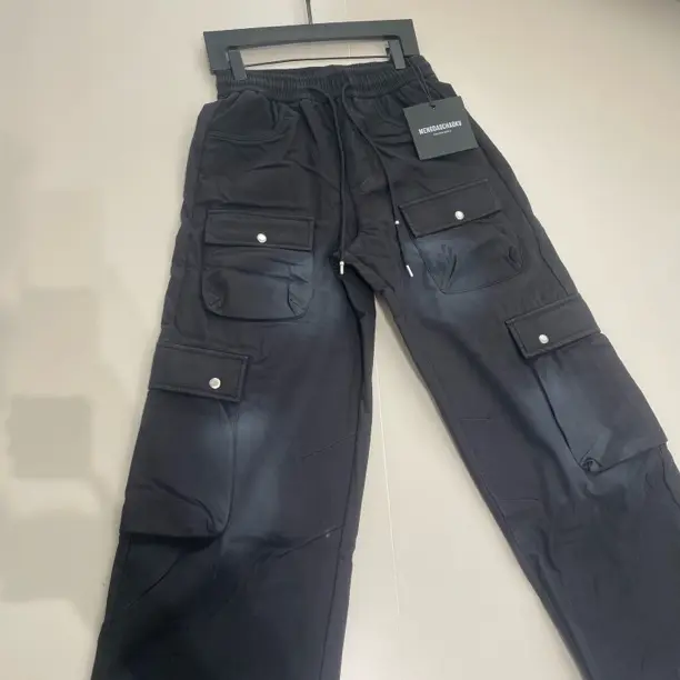 ［设计师款］加绒加厚水洗做旧宽松工装直筒裤