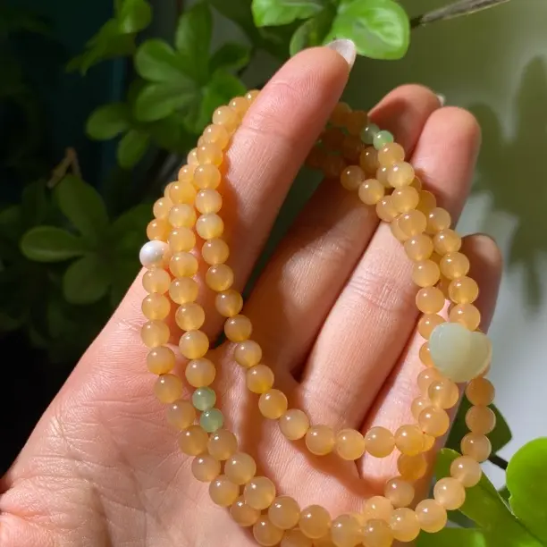 【橦芯珠宝】新疆和田玉且末金山糖多圈长串设计款精品