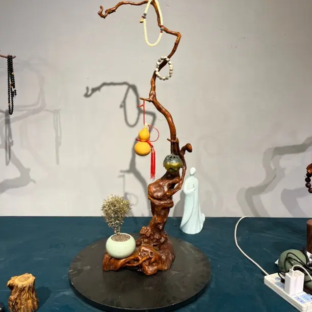 精品杜鹃根挂架小鸟笼架高100宽40