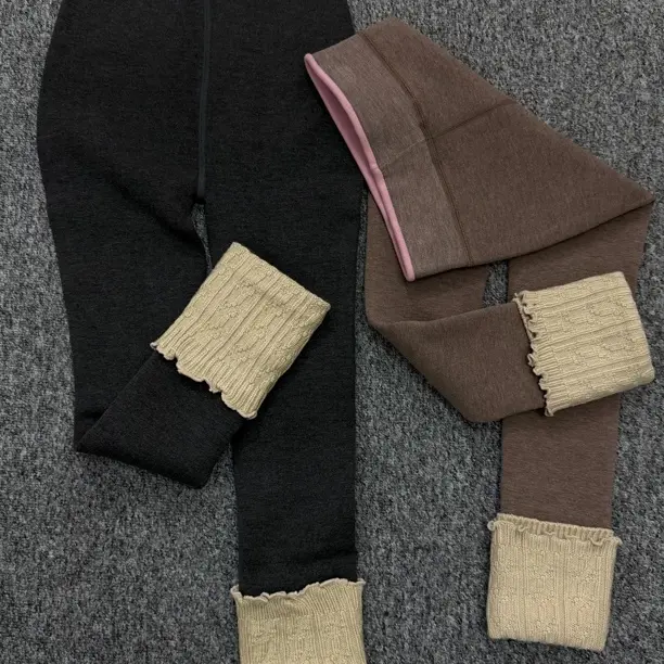 凤尾裙德吉同款冬季加绒加厚拼接弹力外穿打底裤 