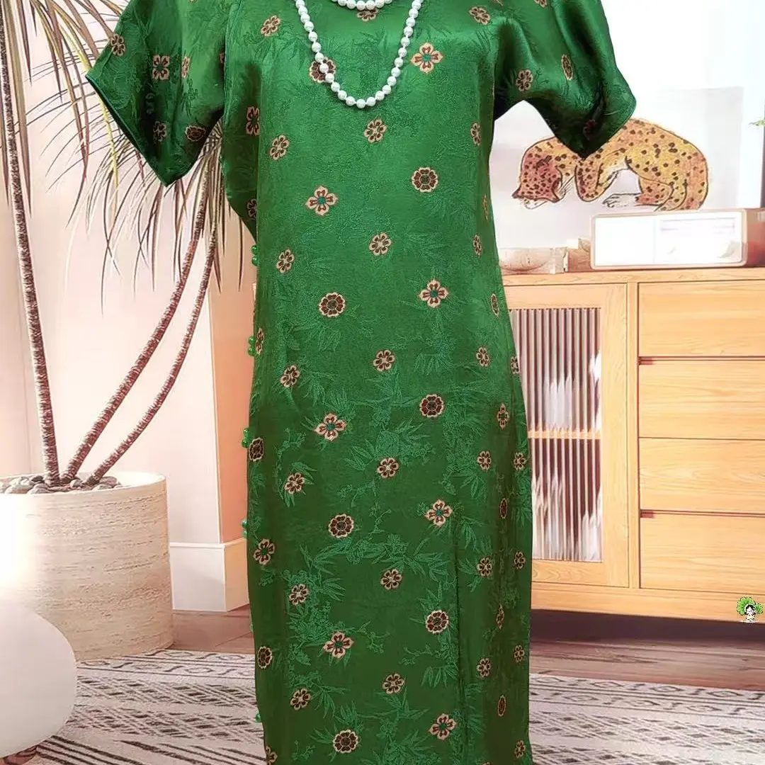 新中式复古全开襟透气立领高腰国风优雅显瘦长款改良旗袍