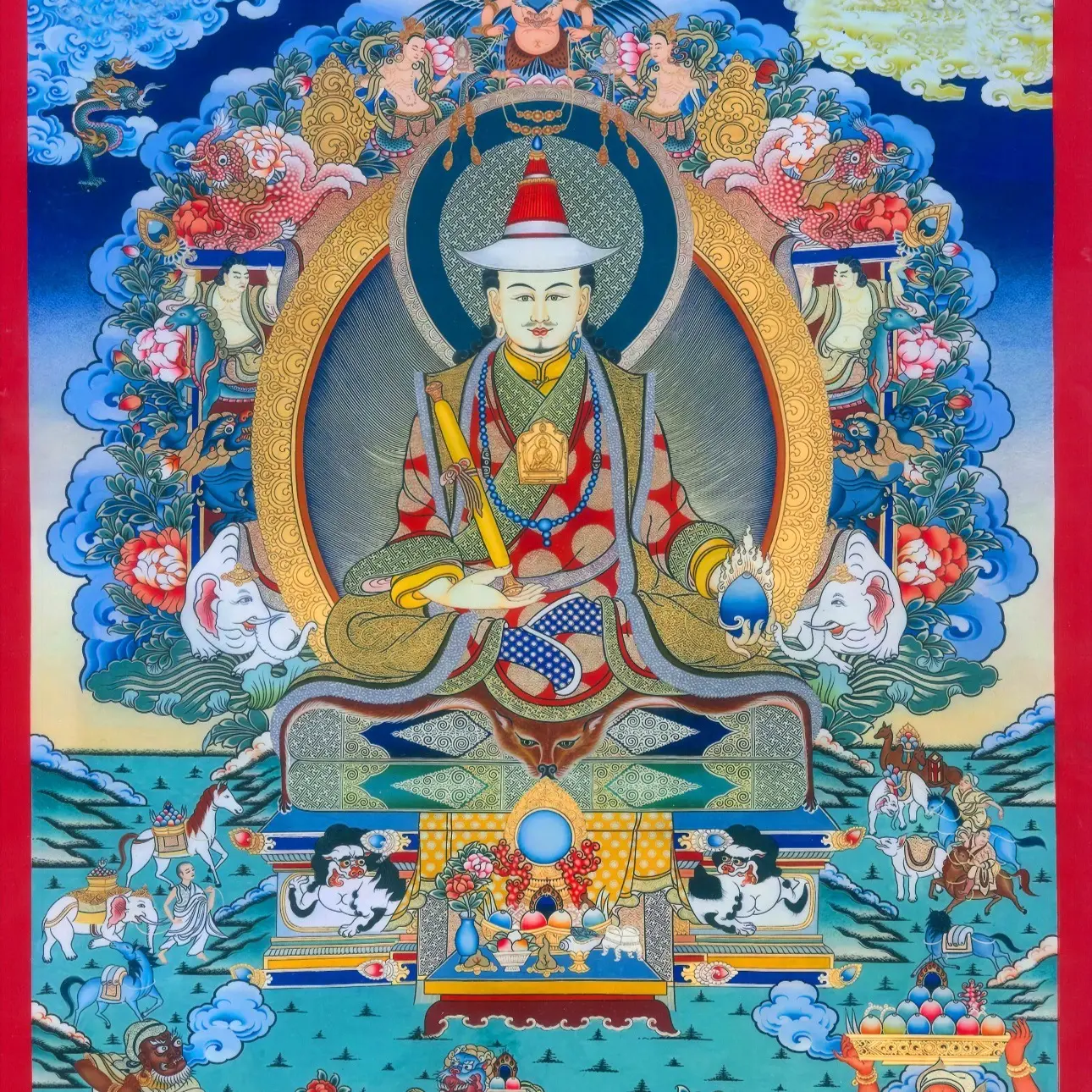 [也巴专属] 商王闹吾桑宝唐卡  长60 宽40 