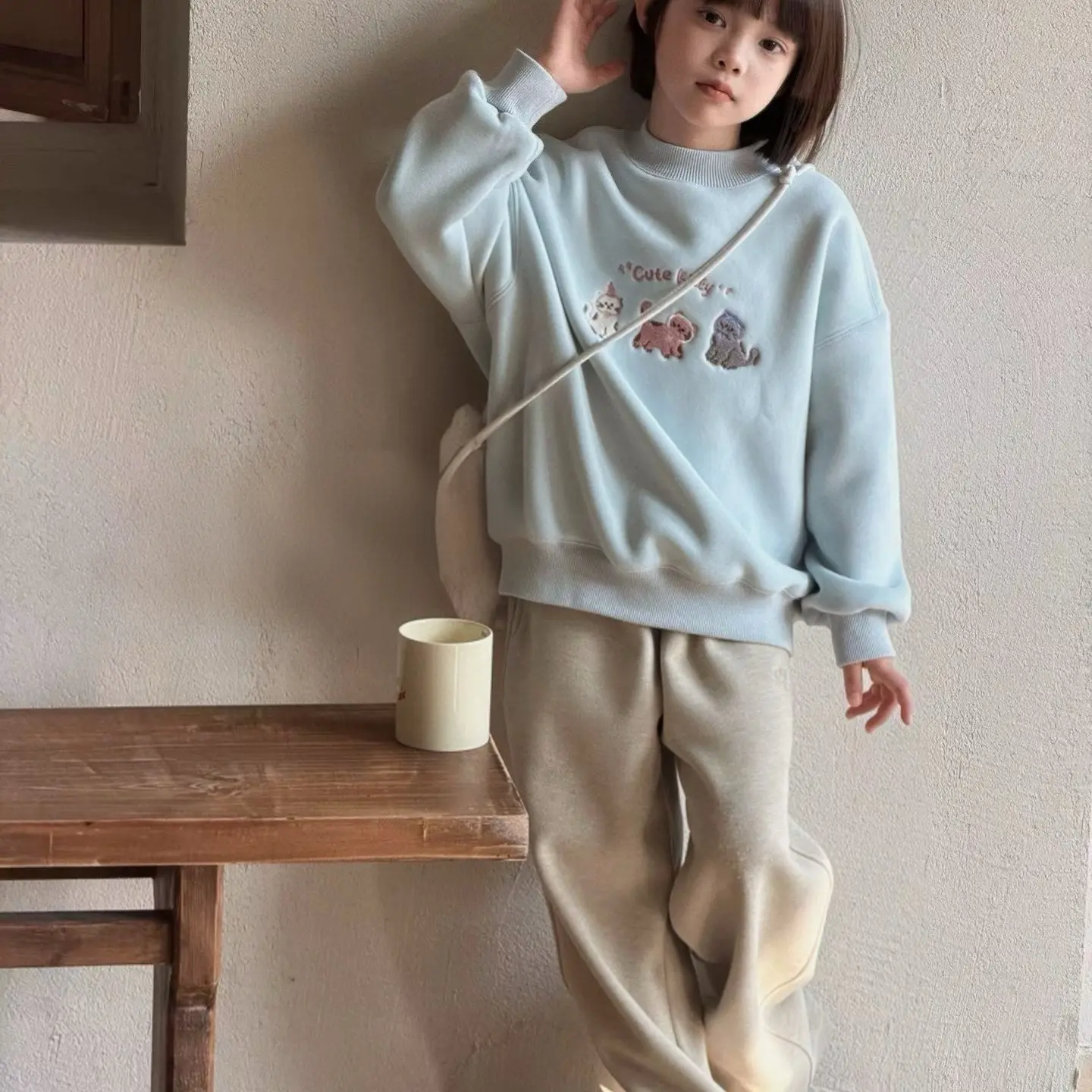 糖依果家 女加绒加厚秋冬洋气百搭休闲卫衣76319