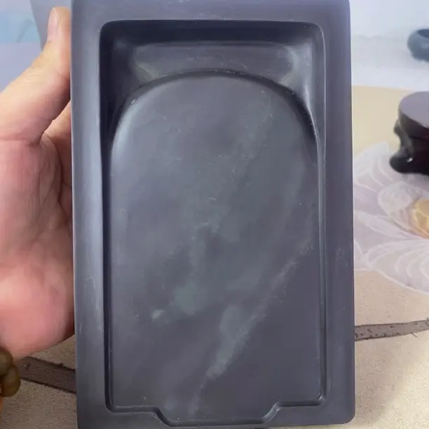 易砚老坑玉黛石长方素池砚门字砚文人素砚