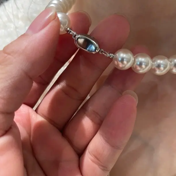 钛钢仿珍珠项链 新款百搭项链饰品