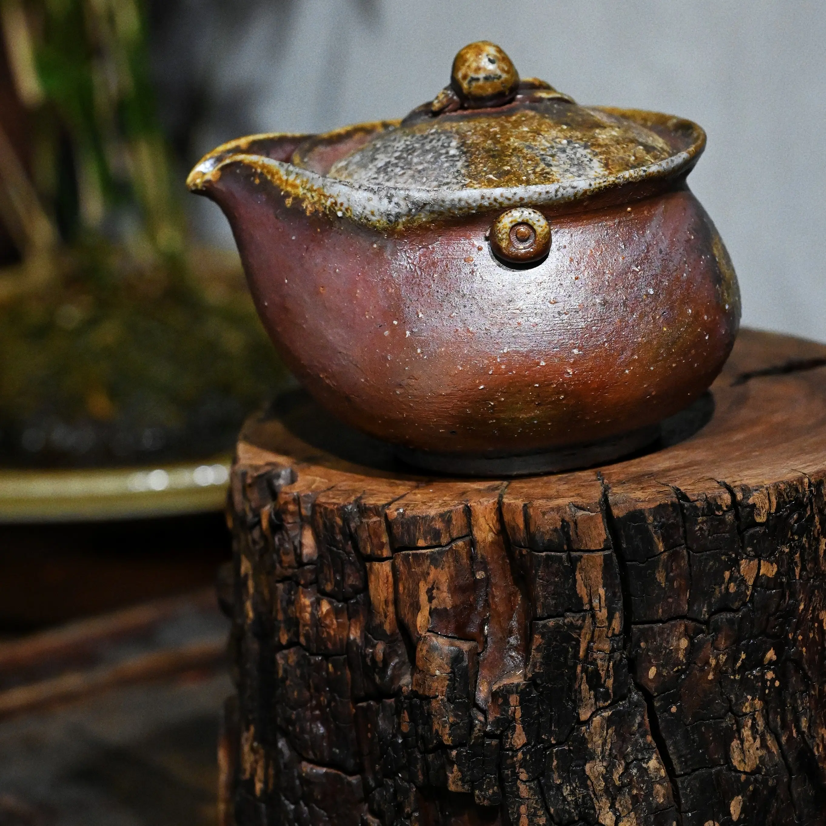 柴烧茶具粗陶复古手工手抓茶壶备前烧宝瓶全品没盒，容量150，没盒