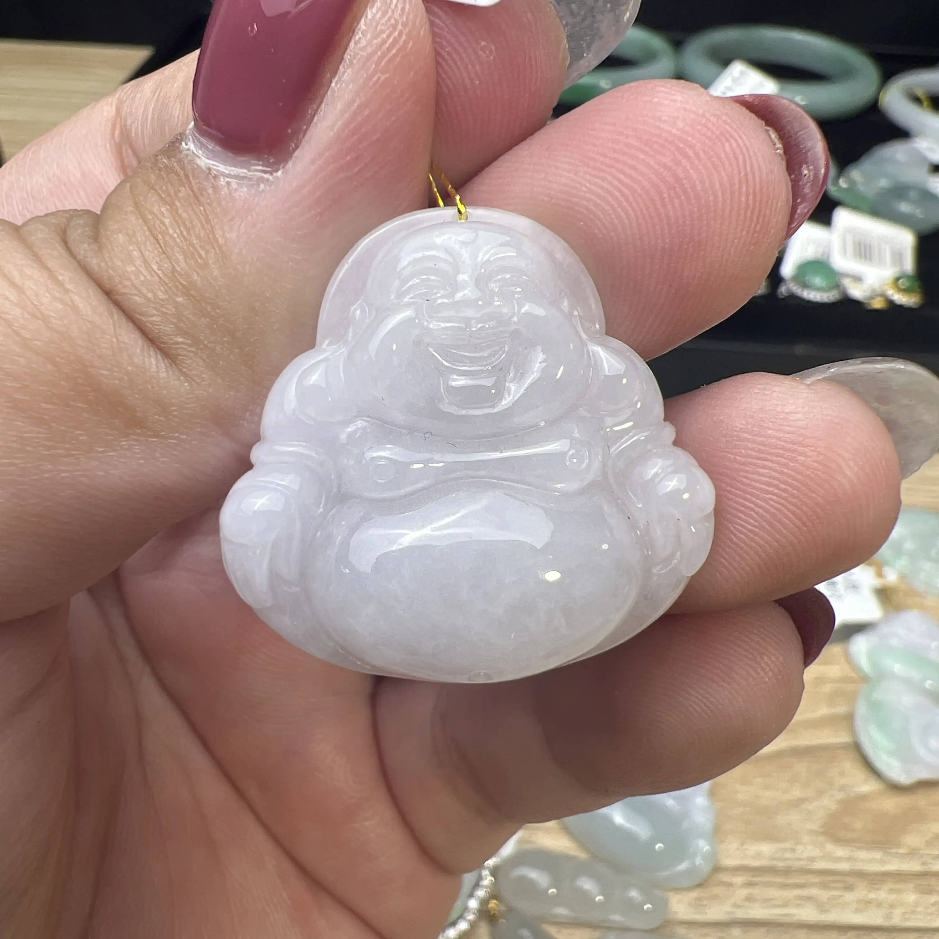 天然A货翡翠佛公吊坠精致百搭