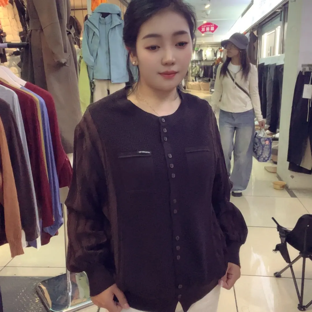 针织雪纺拼接外套女春秋薄款时尚高贵中老年上衣