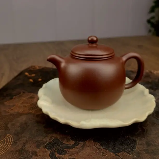 【匏尊壶】顾景舟版 良茶久伴 优质原矿老紫泥  240cc