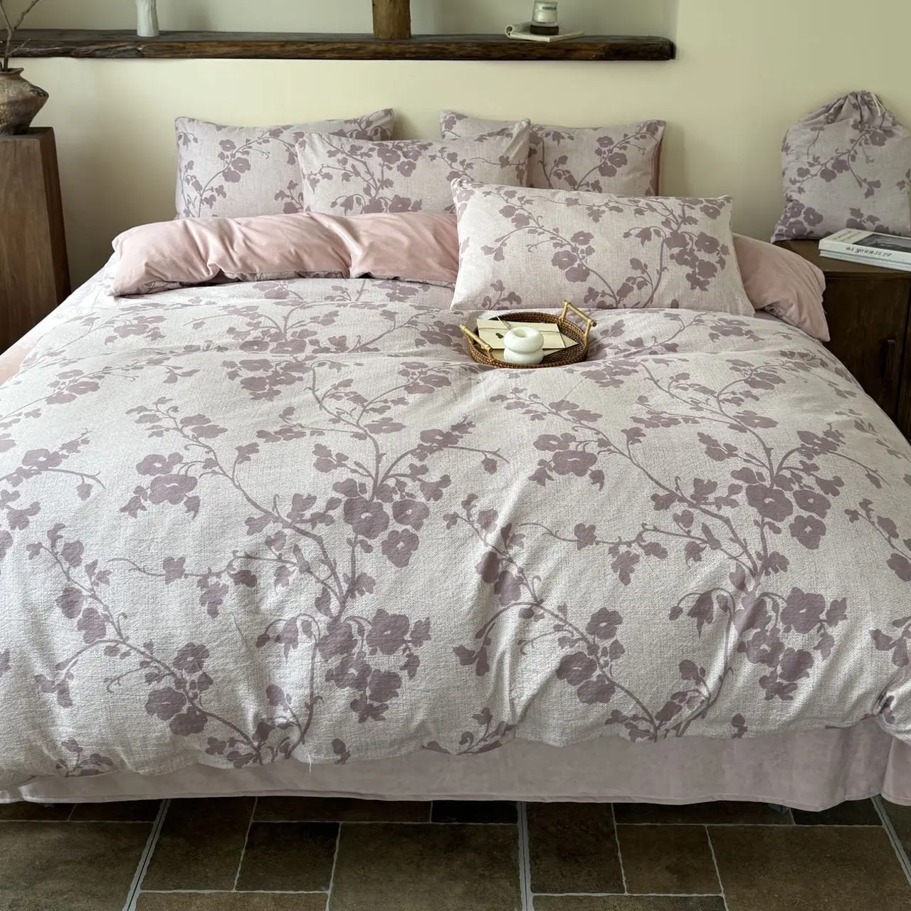 冬季床品套件印花加厚全棉四件套面料欧式床品床单