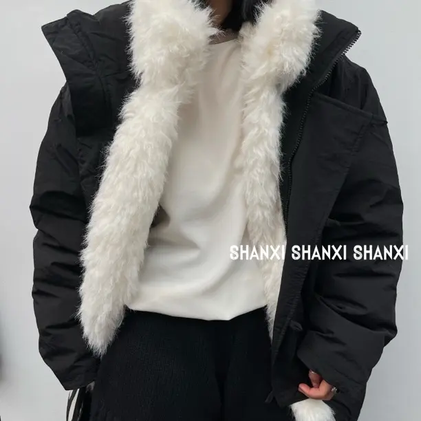 Goodness黑色鸭绒拼领外套（No退No换）