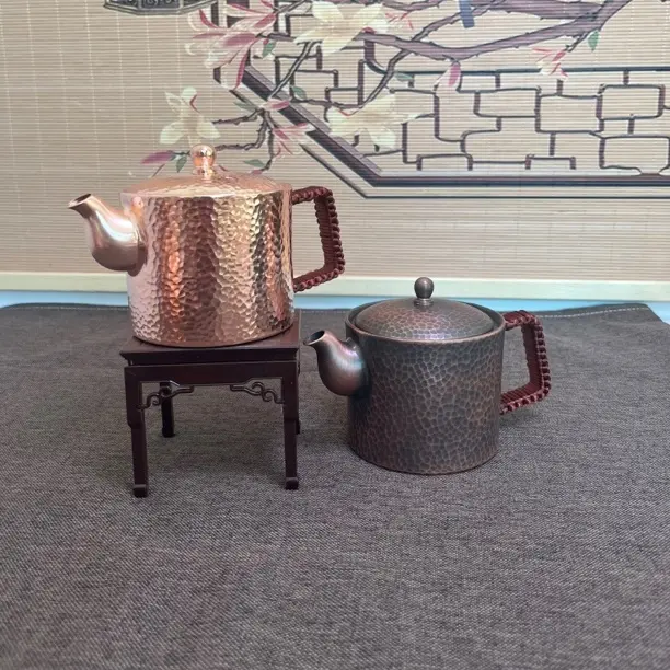 铜壶 提梁泡茶壶  烧水壶  工夫茶壶  容量400毫升弯嘴铜把壶