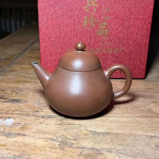 广西钦州坭兴陶梨壶手工茶壶老陈同款梨式壶70毫升至90毫升古铜色