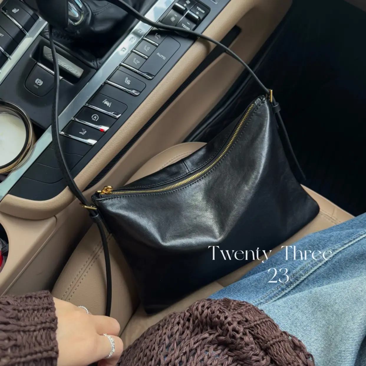 TwentyThree小众软皮百搭简约水晶植鞣羊皮单肩腋下斜挎包