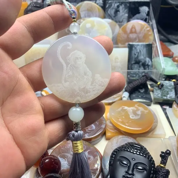 玉佩玉石配饰品生肖猴男女款