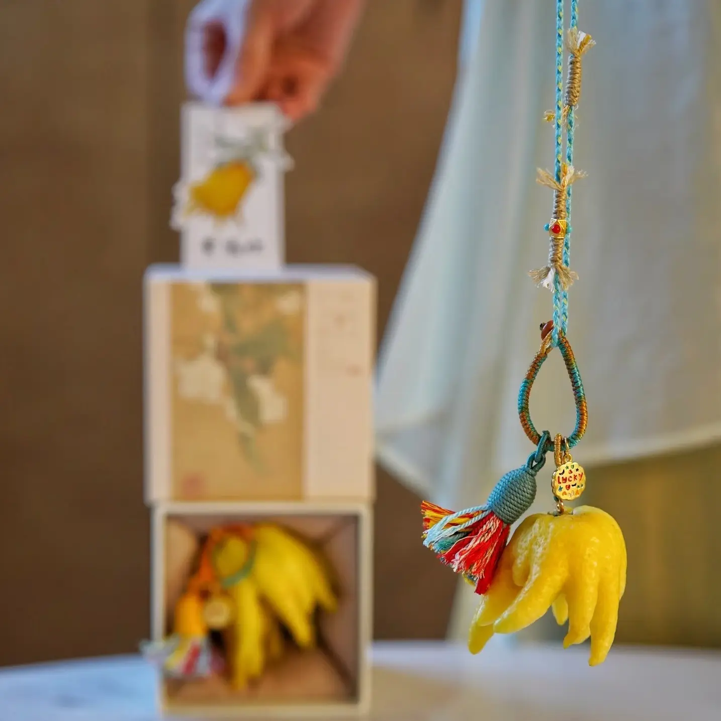 中秋节纯手工迷你香薰解忧佛手挂饰礼盒装适合当伴手礼（一物一拍）