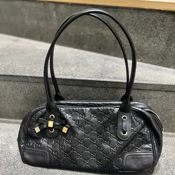 95新 GUCCI/古驰 棕色复古保龄球手提单肩包ins风气质潮流设计