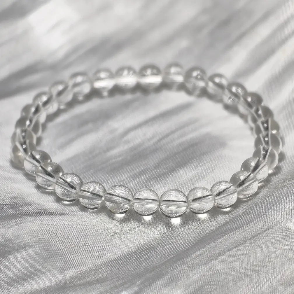 天然白水手串6mm双A纯净体                              腰佩