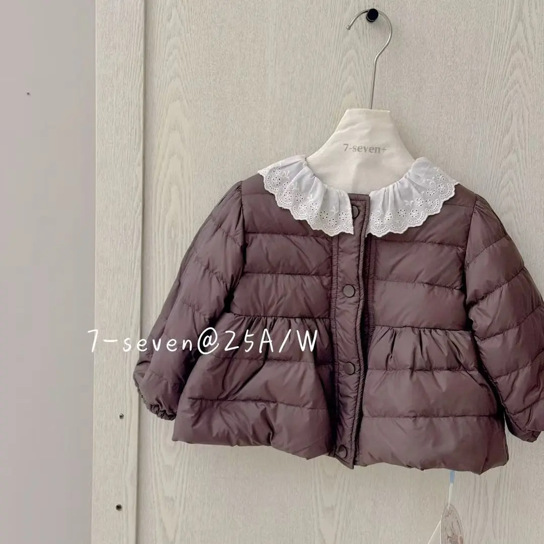 7seven正版童装羽绒服2025冬咖色轻羽绒