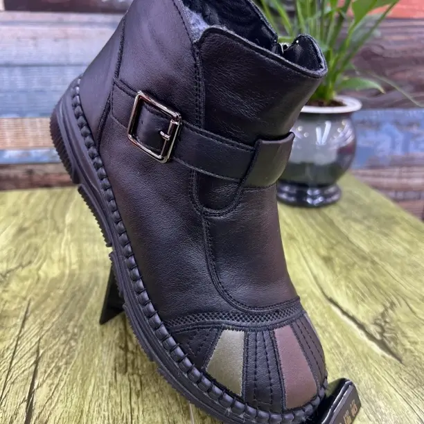 冬季老北京女棉靴时尚复古加绒保暖防滑橡胶软底舒适妈妈短靴