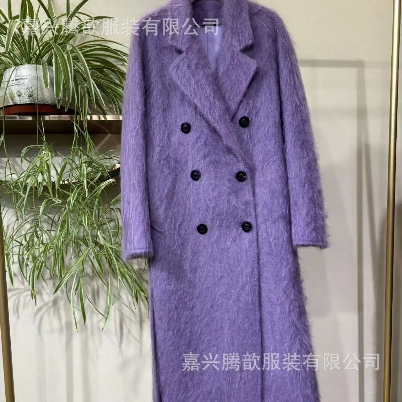 软黄金拉绒气质中长款里衬10%山羊绒大衣YRL801羊绒