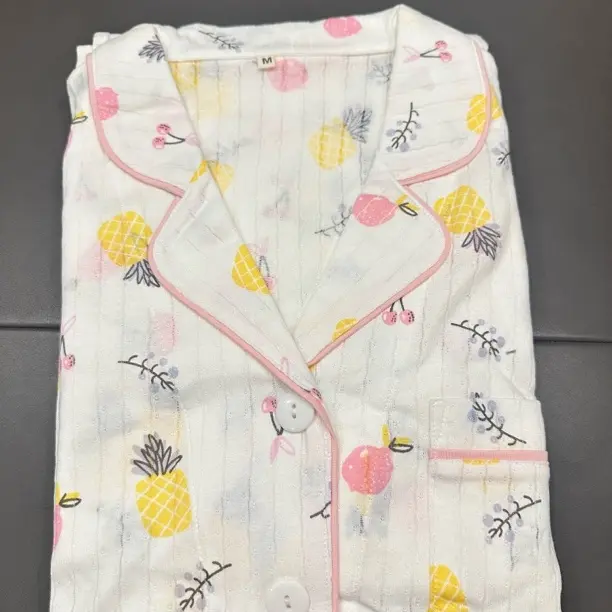 甜美云朵棉女士长袖长裤睡衣套装春夏季外穿家居服卡通樱桃菠萝