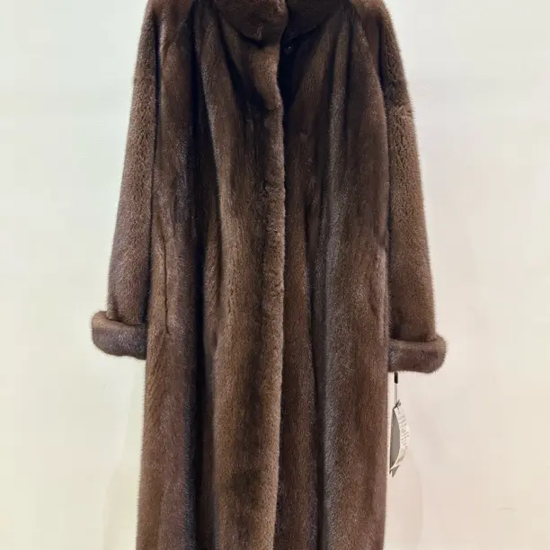 立领长款天鹅绒整貂女士皮草外套时尚百搭冬季新款